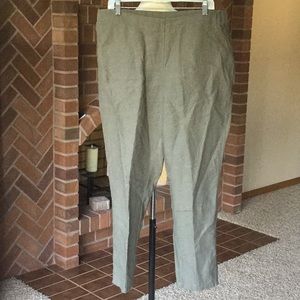 Love linen tapered olive green comfy casual pants